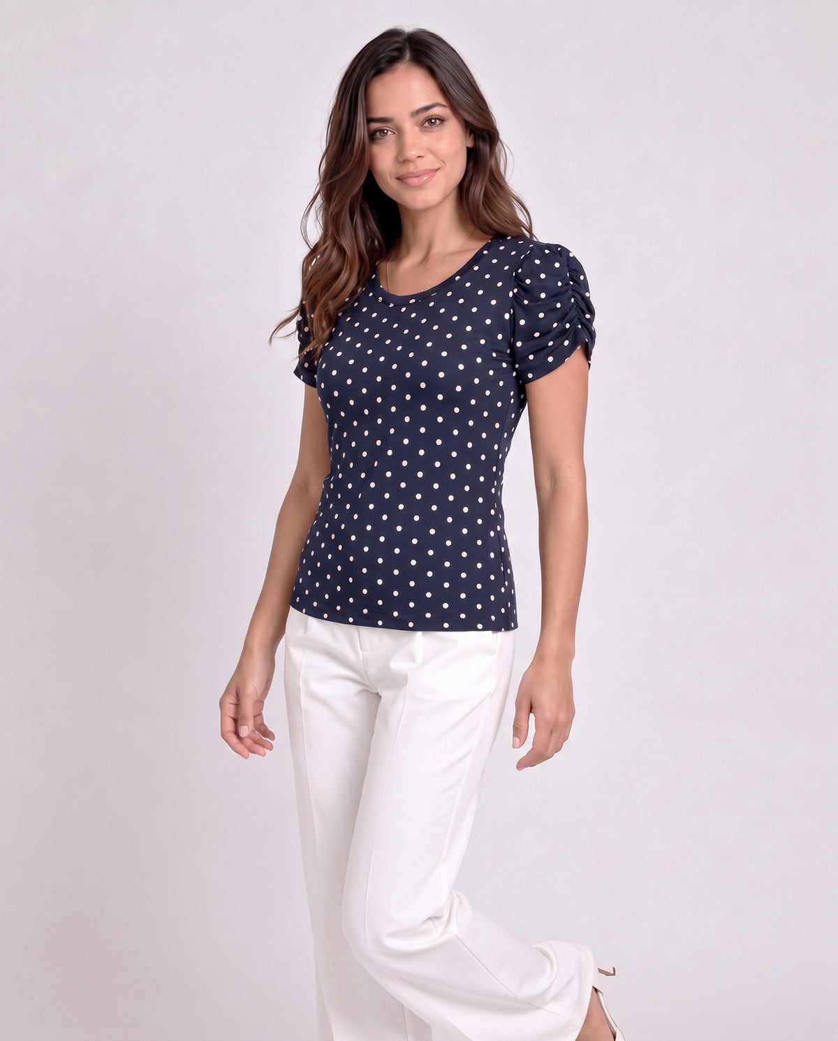 Blusa Bufante Poá Marinho