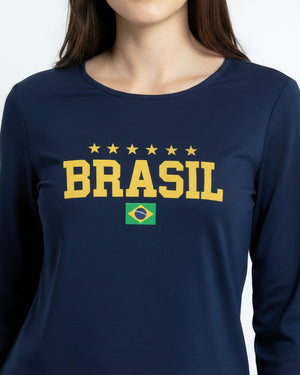 Blusa Manga Longa Brasil 5 Estrelas - Divina Garota