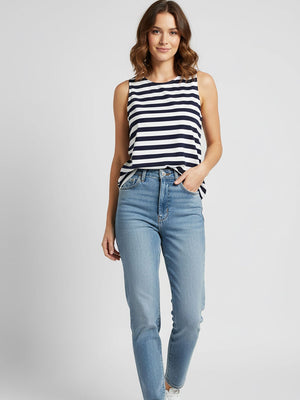Blusa Regata Listrada Navy - Divina Garota