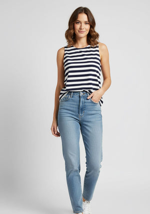 Blusa Regata Listrada Navy - Divina Garota