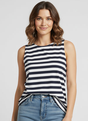 Blusa Regata Listrada Navy - Divina Garota