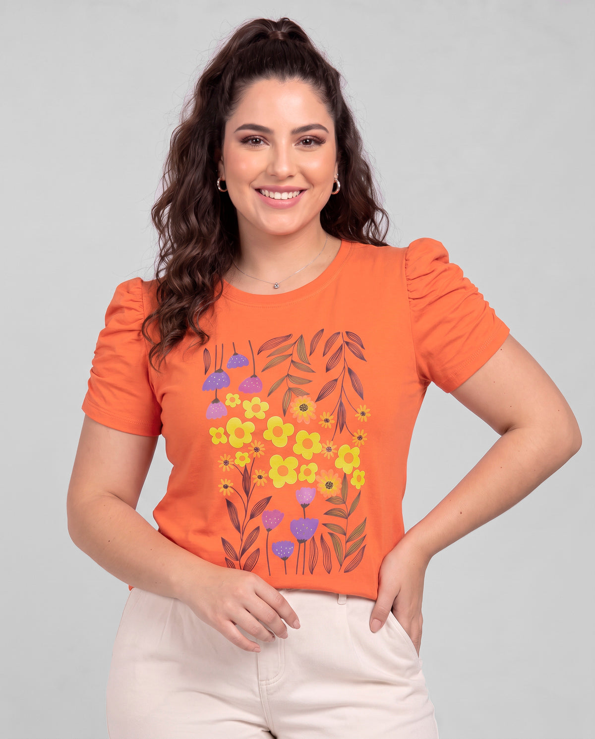 Blusa Bufante Flores de Verão