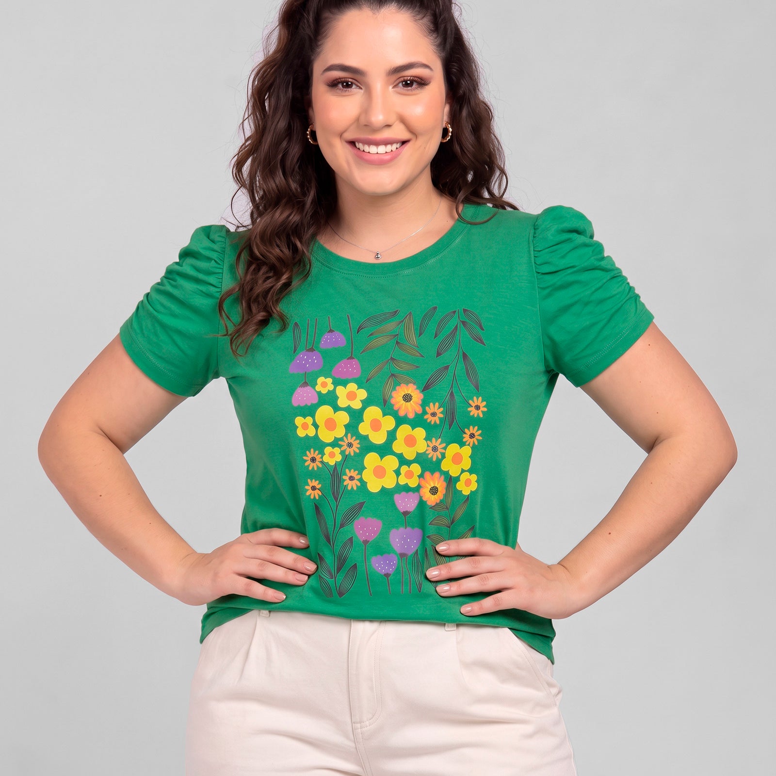 Blusa Bufante Flores de Verão
