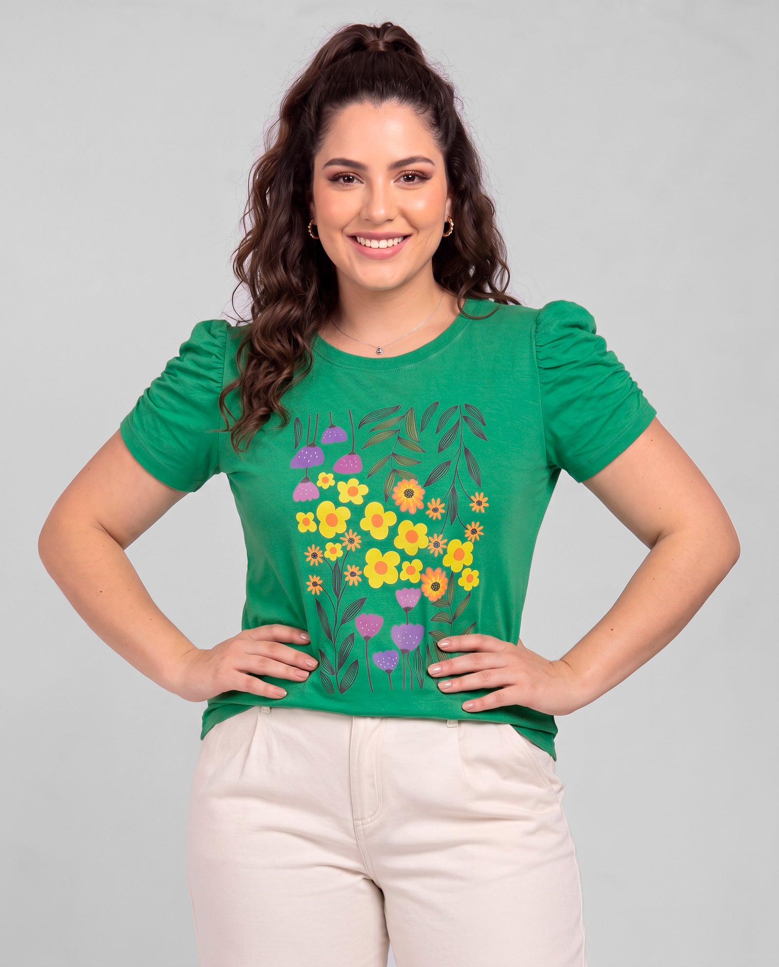 Blusa Bufante Flores de Verão
