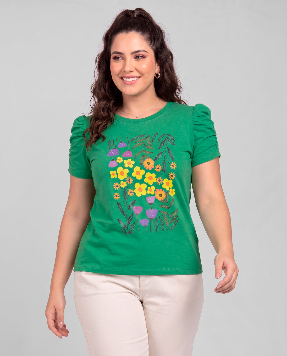 Blusa Bufante Flores de Verão