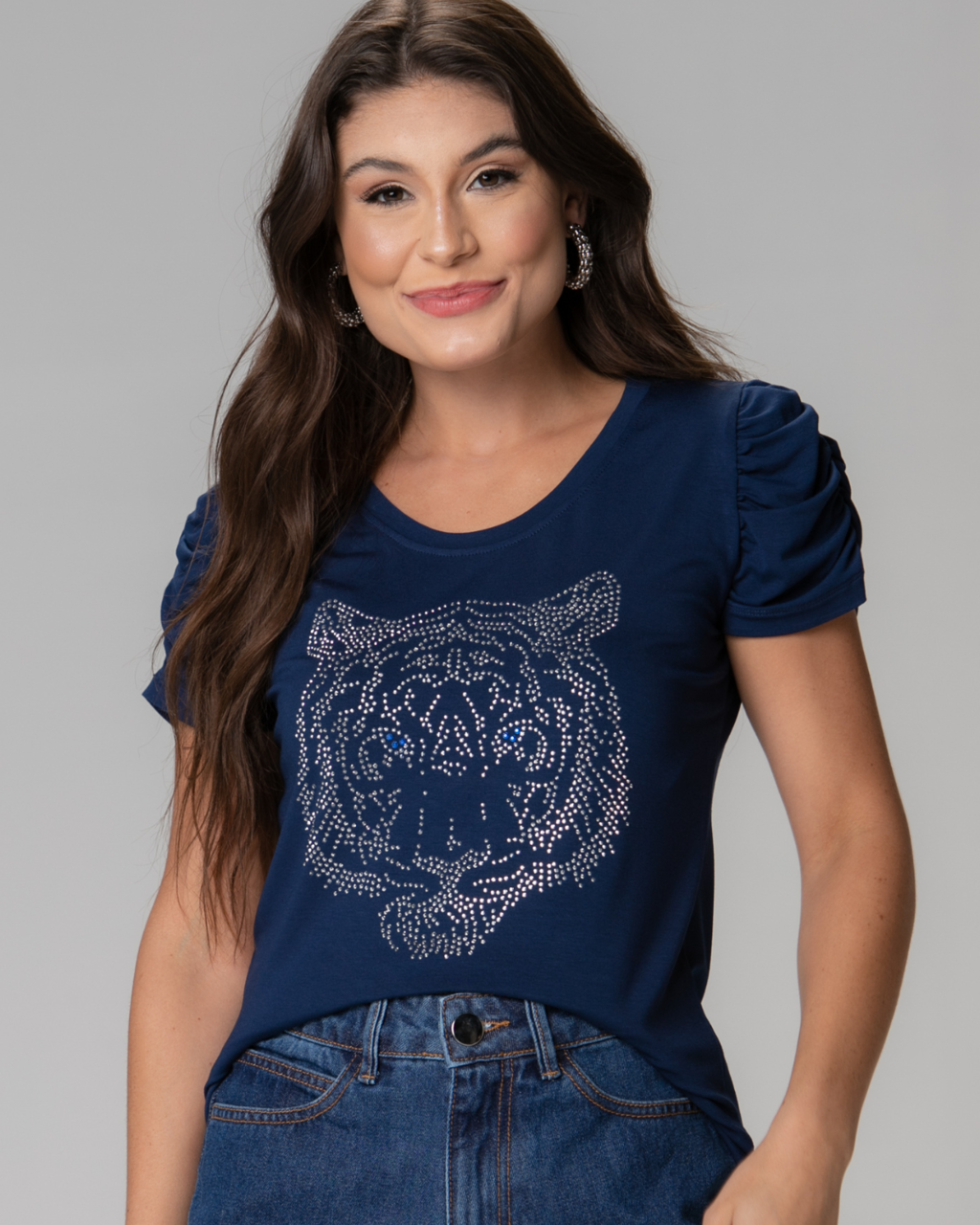 T-Shirt Bufante Tigre Strass