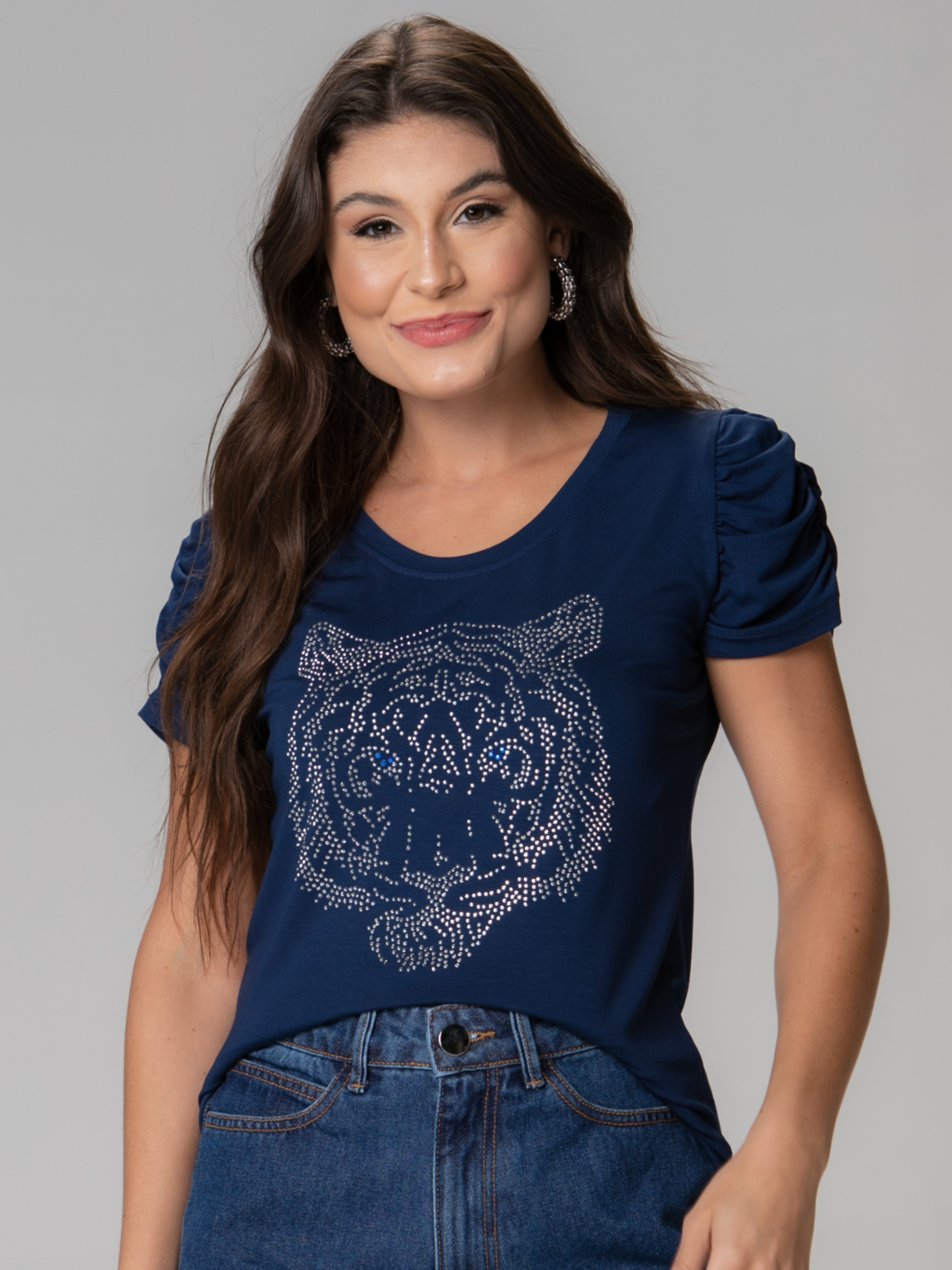 T-Shirt Bufante Tigre Strass