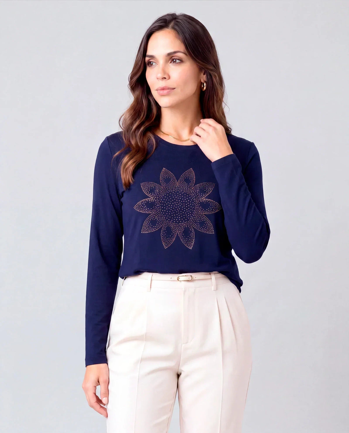 Blusa Manga Longa Girassol Dourado