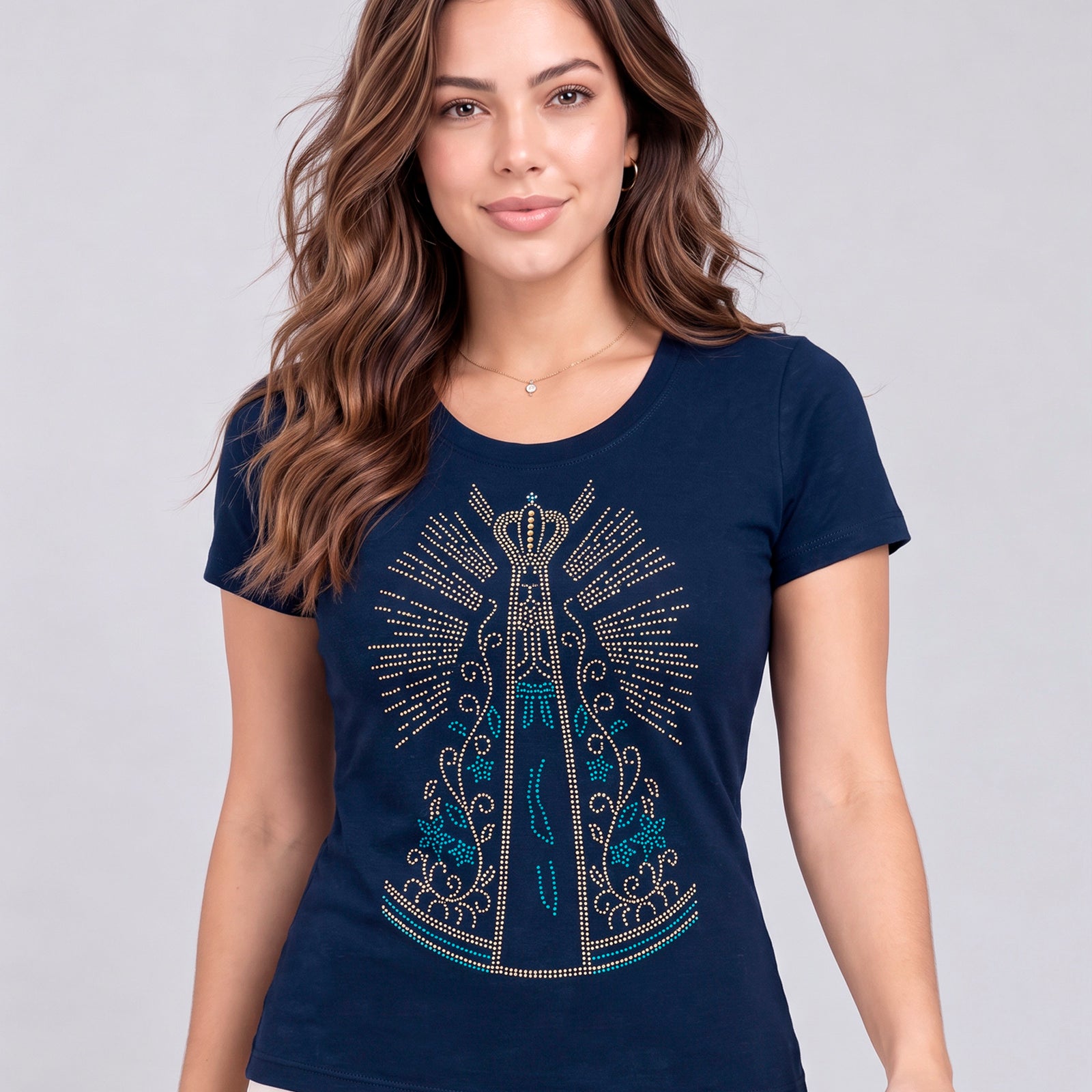 T-shirt Nossa Senhora Strass