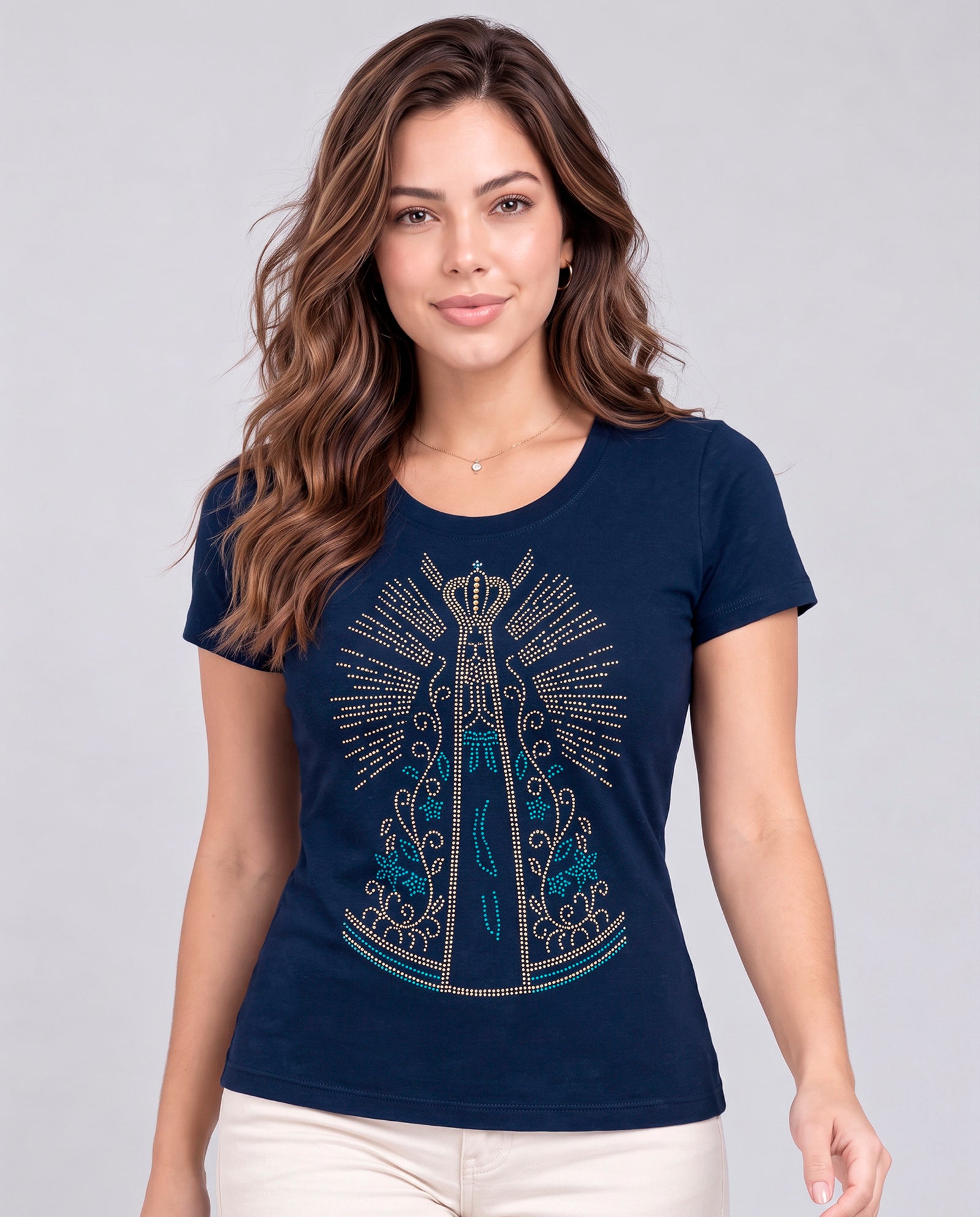 T-shirt Nossa Senhora Strass