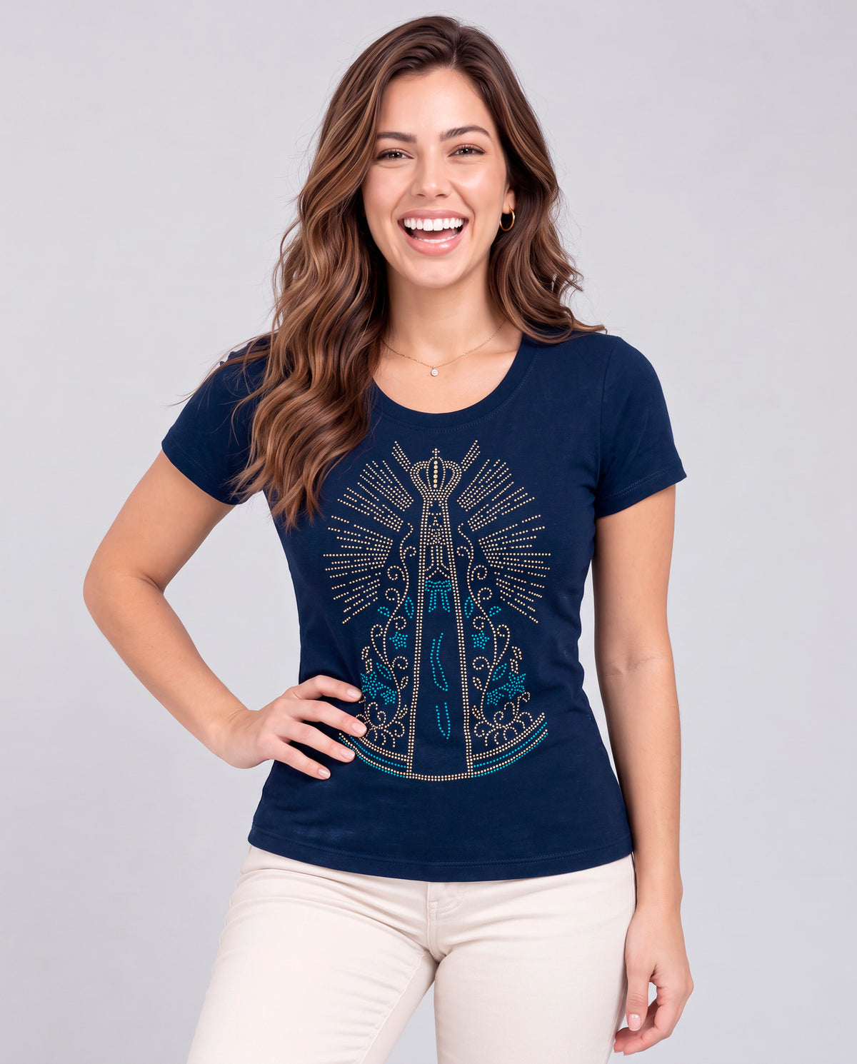 T-shirt Nossa Senhora Strass