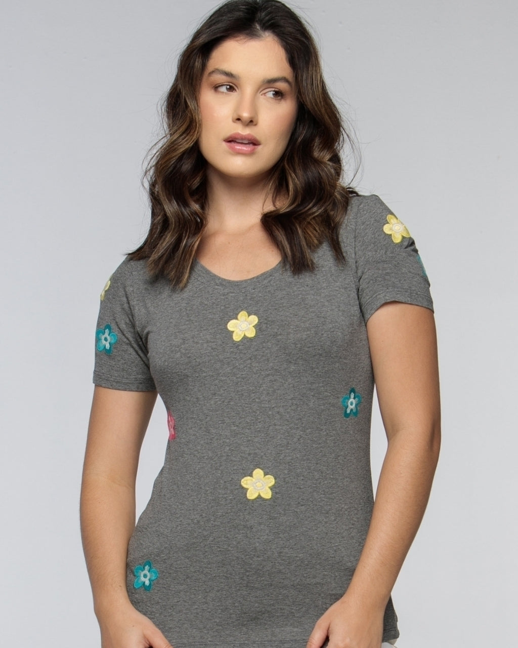 T-shirt Bordada Flores Primavera