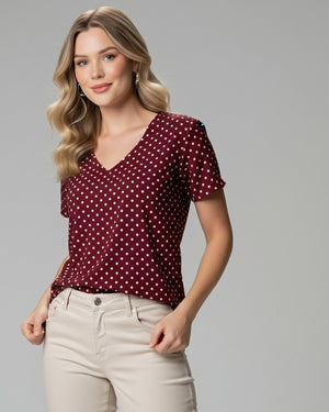 T-shirt Poá Bordô Divina Garota