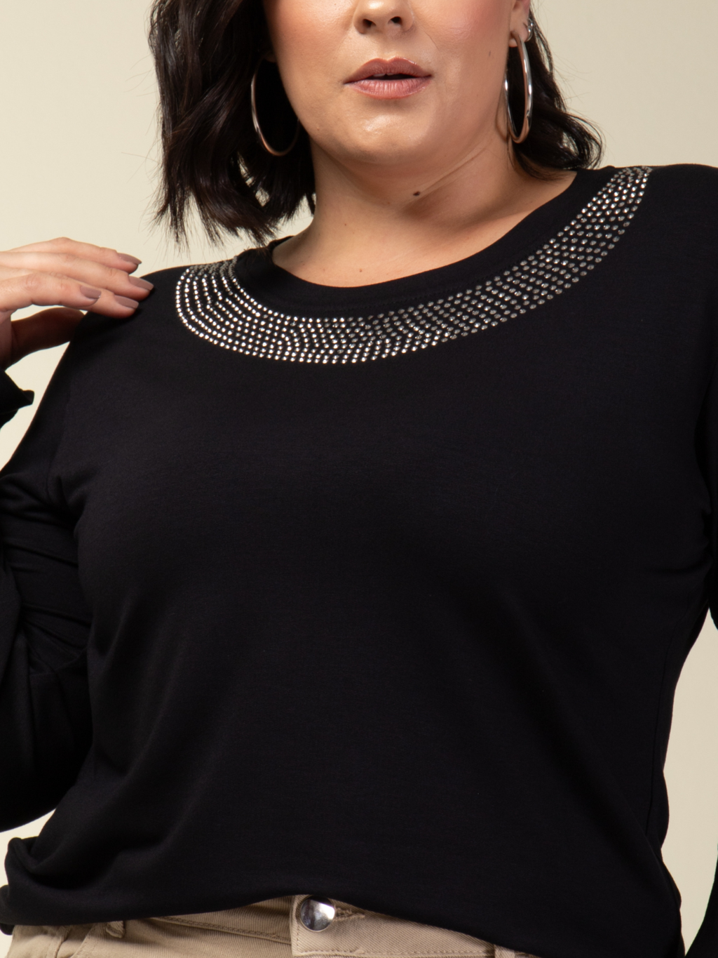 Blusa Moletinho Decote Glamour - Divina Garota
