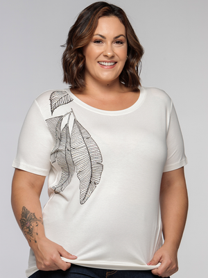 T-Shirt Folhas de Oásis - Divina Garota