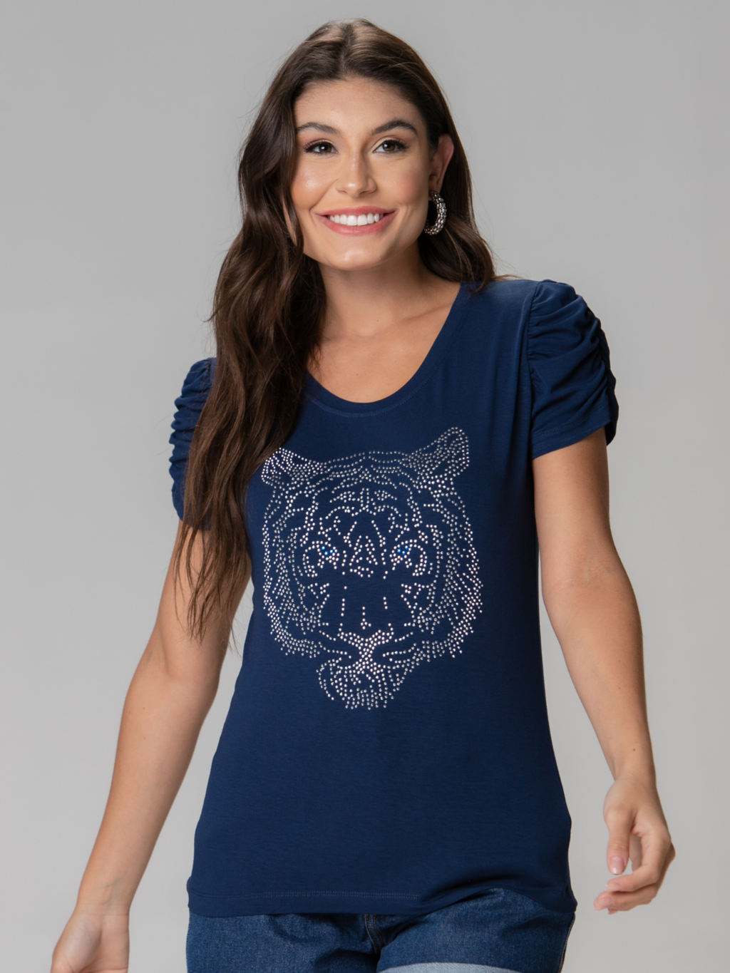 T-Shirt Bufante Tigre Strass