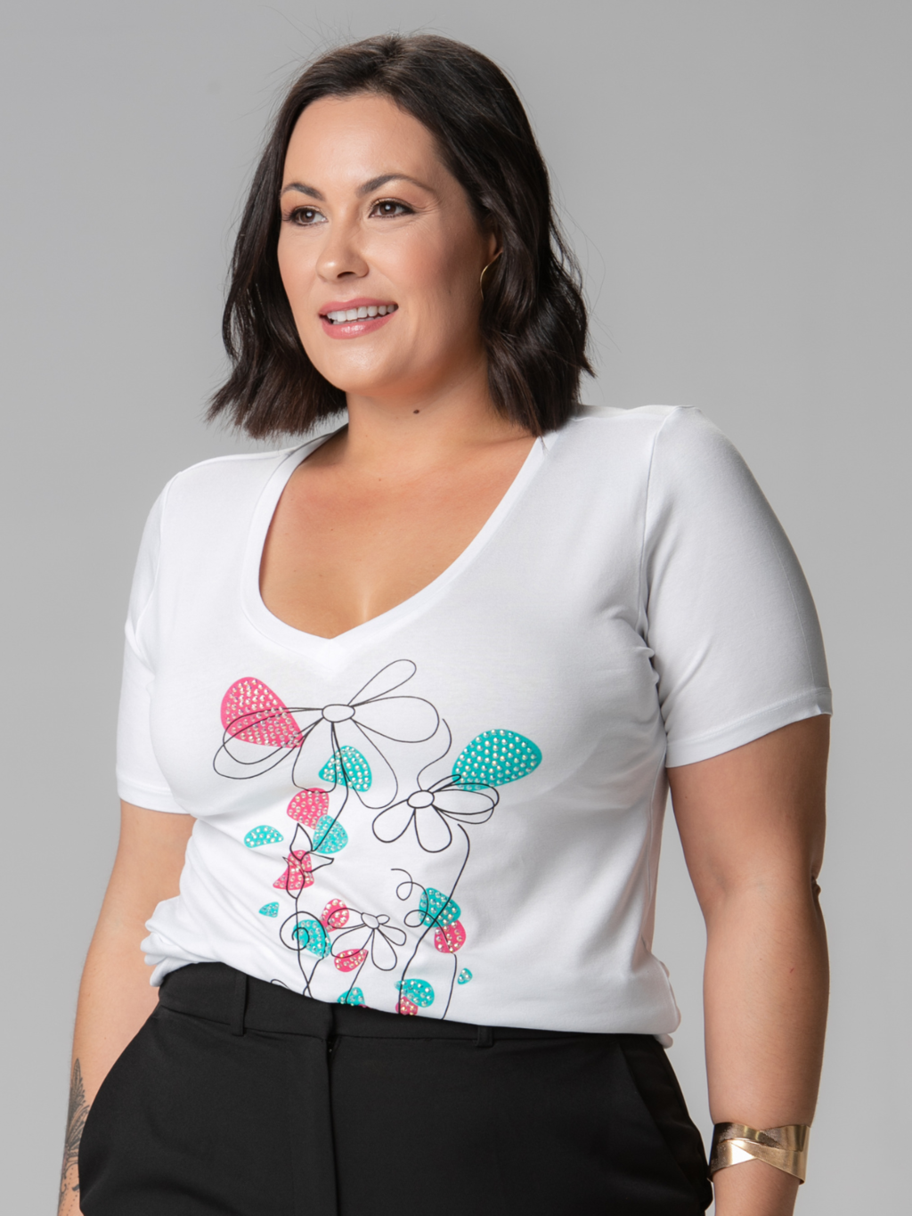 T-shirt Floral Abstrato