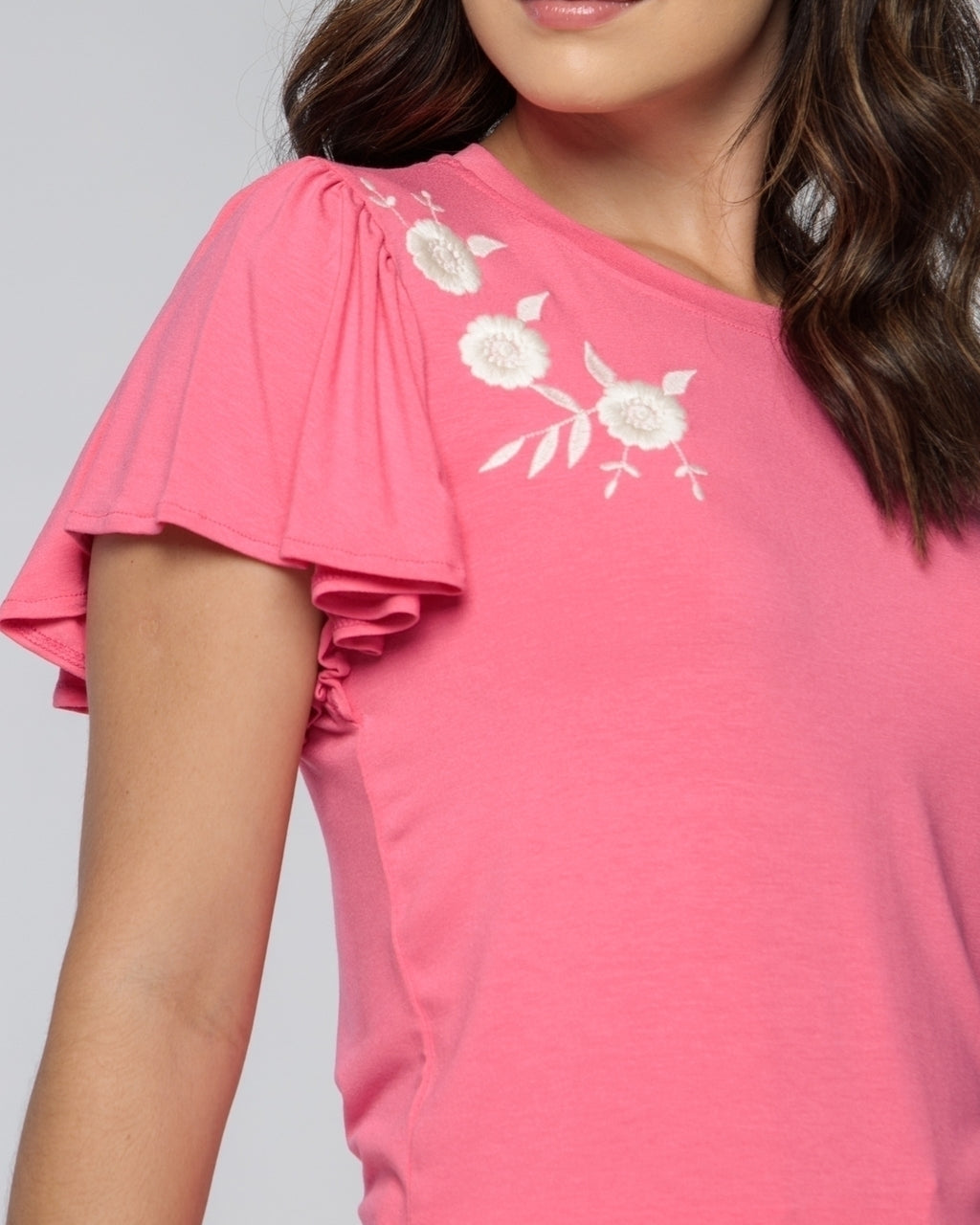 Blusa Bordada Flor Encanto