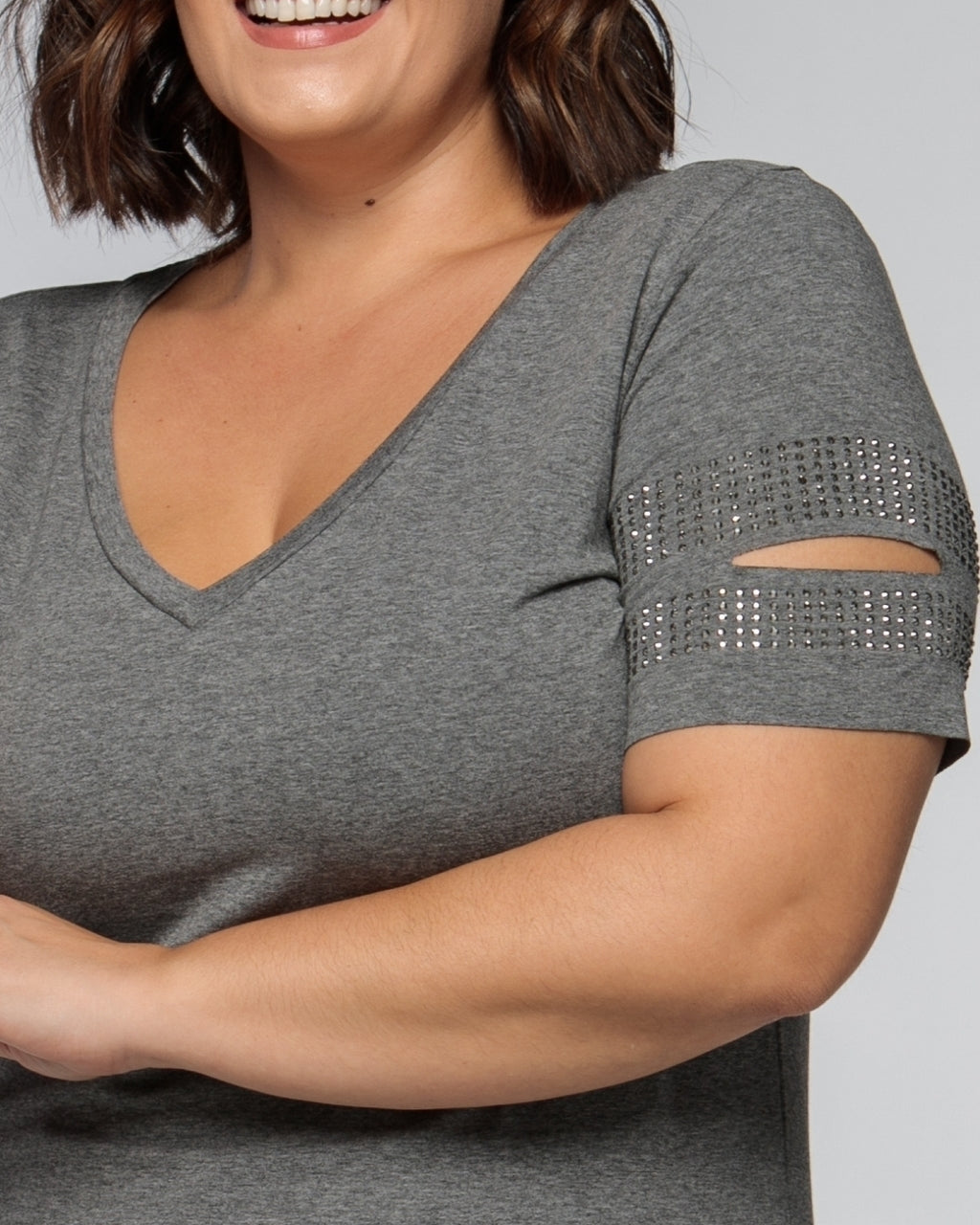 T-shirt Fenda Strass Grafite