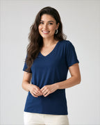 Kit 2x T-shirt Essenciais Gola V - Divina Garota