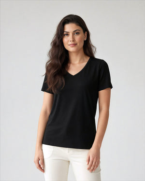 Kit 2x T-shirt Essenciais Gola V - Divina Garota