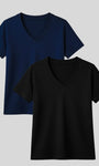 Kit 2x T-shirt Essenciais Gola V - Divina Garota