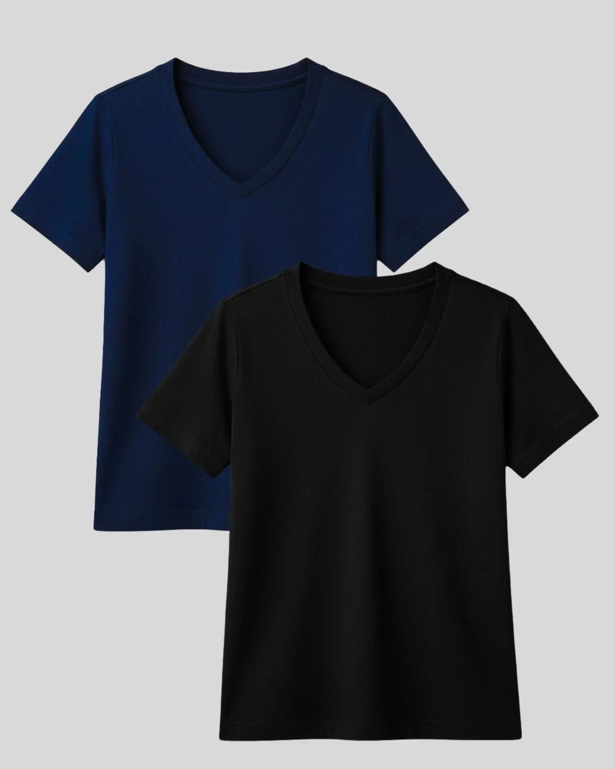 Kit 2x T-shirt Essenciais Gola V - Divina Garota
