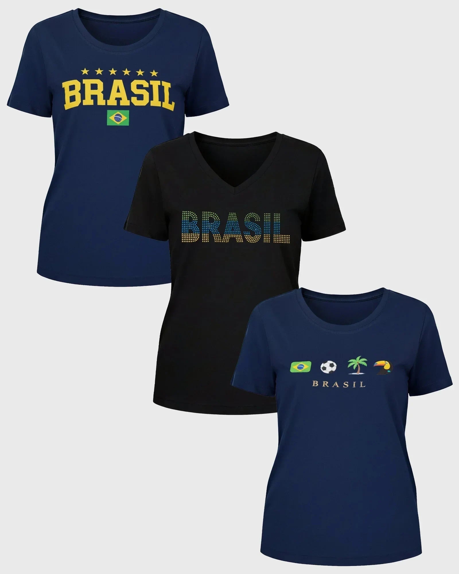 Kit 3 T-shirt Coleçao Brasil - Divina Garota