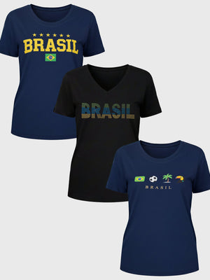 Kit 3 T-shirt Coleçao Brasil - Divina Garota