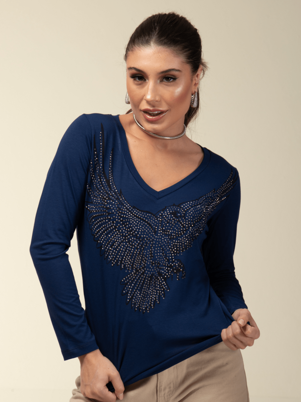 Manga Longa Águia de Strass - Divina Garota