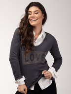 Manga Longa Love Strass - Divina Garota