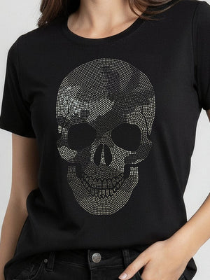T - shier Caveira Strass - Divina Garota