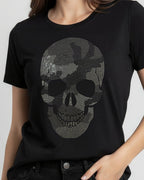 T - shier Caveira Strass - Divina Garota