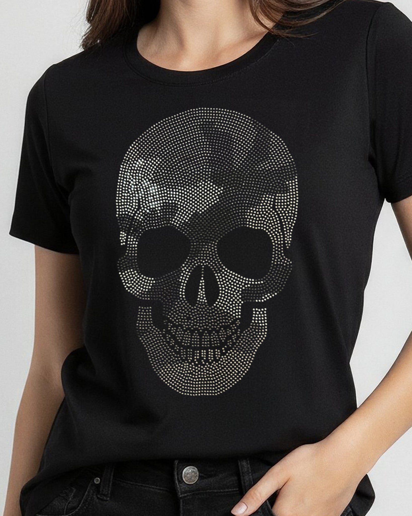 T - shier Caveira Strass - Divina Garota