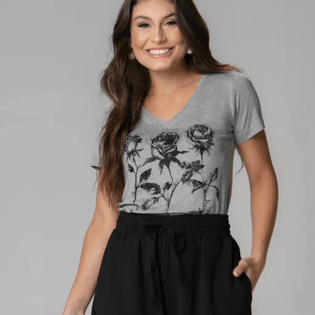 T-shirt 3 Rosas - Divina Garota