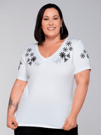 T-shirt Bordada Alice - Divina Garota