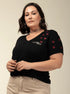 T-shirt Bordada Coração Grato - Divina Garota