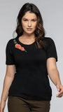 T-shirt Bordada Essência Floral - Divina Garota