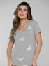 T-shirt Bordada Flores Alvas