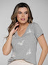 T-shirt Bordada Flores Alvas