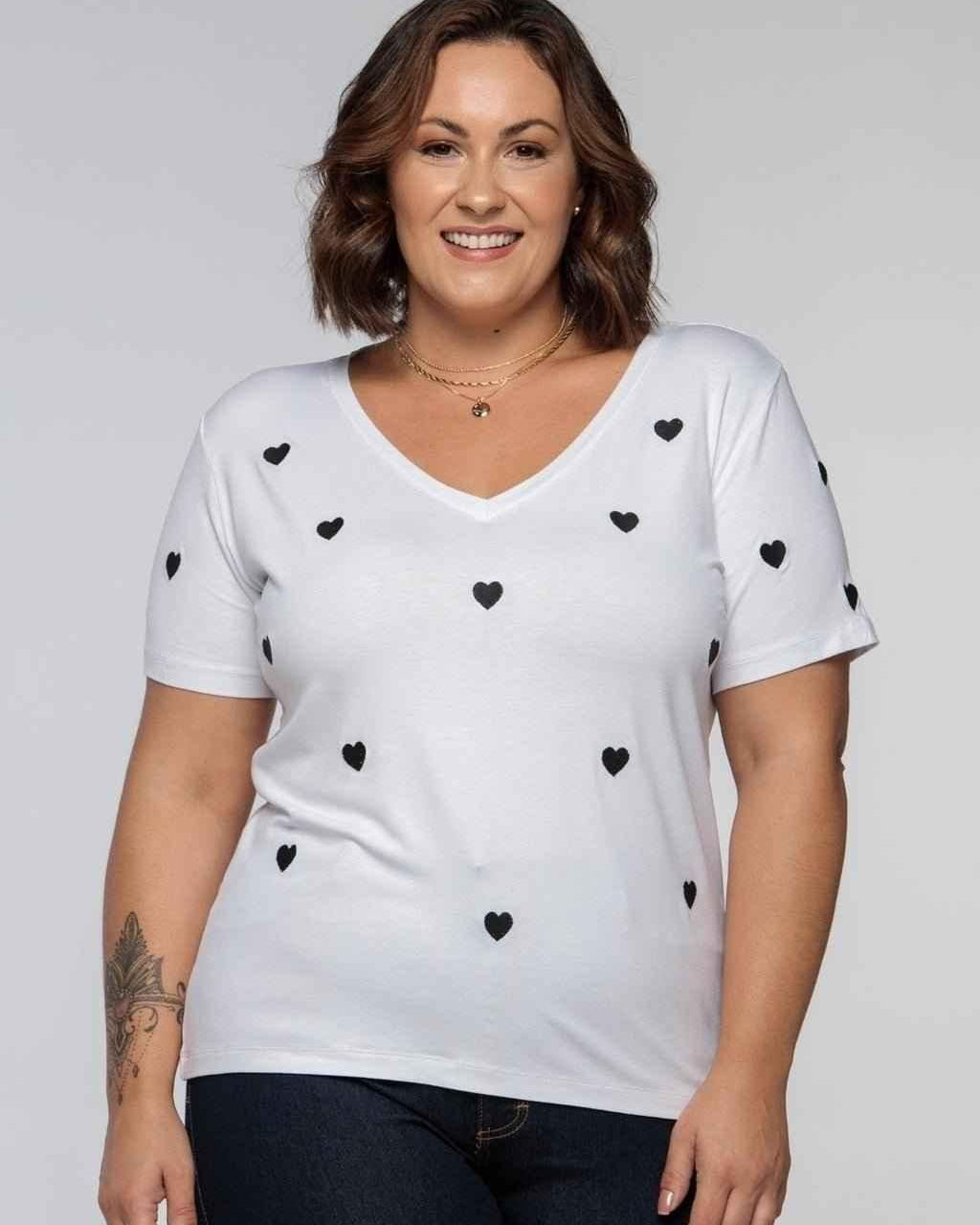 T-Shirt Bordada Heart