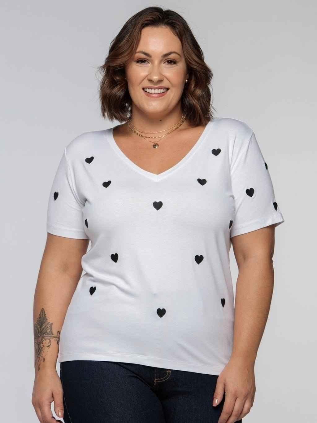 T-Shirt Bordada Heart
