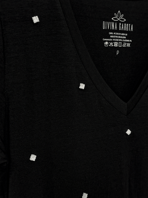 T-Shirt Bordada Pontos de Luz - Divina Garota