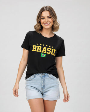 T-shirt Brasil 5 Estrelas - Divina Garota