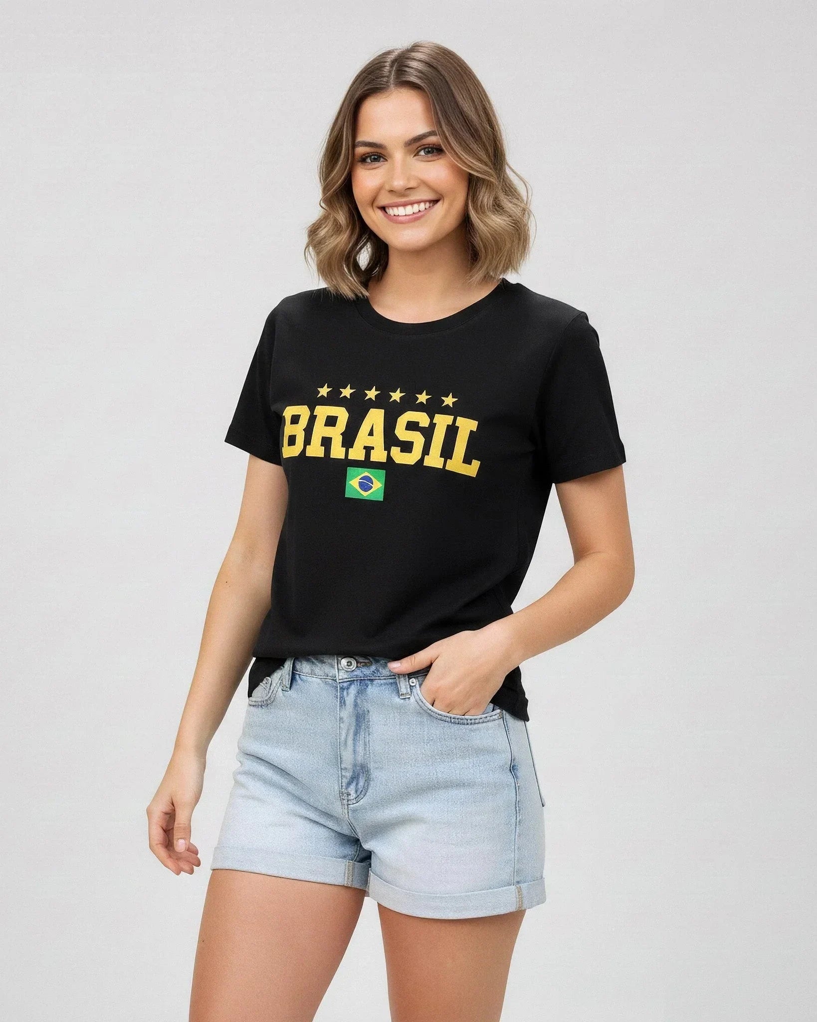 T-shirt Brasil 5 Estrelas - Divina Garota