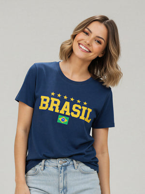 T-shirt Brasil 5 Estrelas - Divina Garota