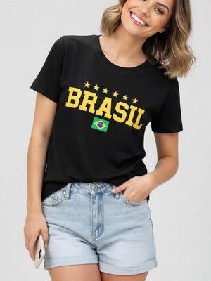T-shirt Brasil 5 Estrelas - Divina Garota