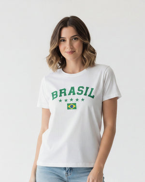 T-shirt Brasil 5 Estrelas - Divina Garota