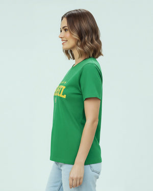 T-shirt Brasil 5 Estrelas - Verde - Divina Garota