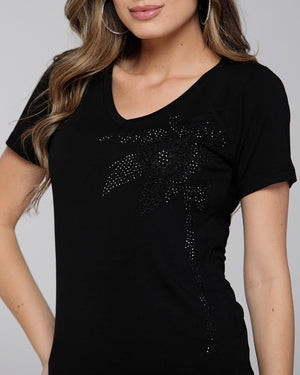 T-Shirt Coqueiro Strass - Divina Garota
